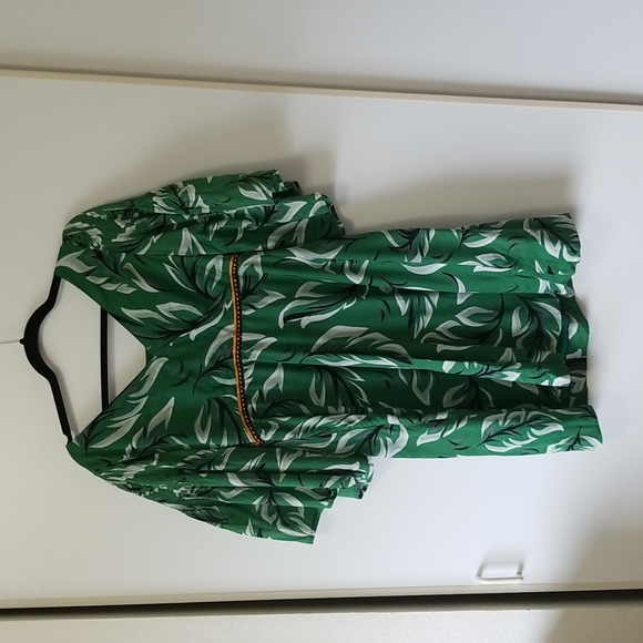 Anthropologie Vanessa Virginia Palm Leaf Dress - Size 4 - Picture 10 of 10